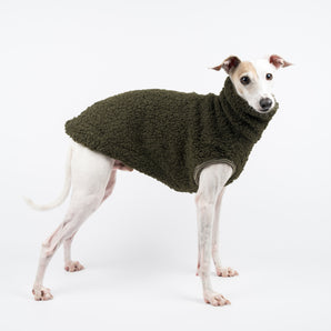 Italian Greyhound Fluffy Reversible Sleeveless - Khaki