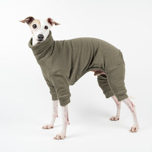 Fluffy Reversible Onesie in Khaki - Italian Greyhound