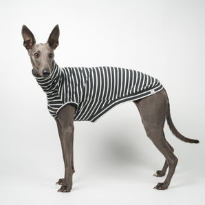 Ribbed Sleeveless Sweater in Charcoal Stripe - Whippet