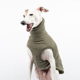 Fluffy Reversible Sleeveless Sweater in Khaki - Italian Greyhound