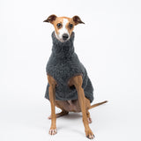 Fluffy Reversible Sleeveless Sweater in Charcoal - Italian Greyhound