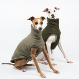 Fluffy Reversible Sleeveless Sweater in Khaki - Italian Greyhound