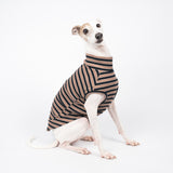 Ribbed Sleeveless Sweater in Tan/Navy Stripe - Italian Greyhound
