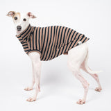 Ribbed Sleeveless Sweater in Tan/Navy Stripe - Italian Greyhound