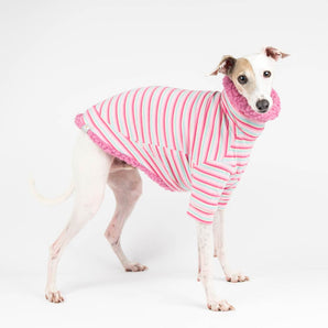 Fluffy Reversible Turtleneck Sweater in Bubblegum - Italian Greyhound