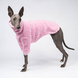 Fluffy Reversible Turtleneck Sweater in Pink - Whippet