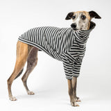 Ribbed Turtleneck Sweater in Charcoal Stripe - Whippet