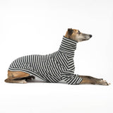 Ribbed Turtleneck Sweater in Charcoal Stripe - Whippet