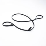 Black Leather Slip Leash for Italian Greyhound - flat-lay