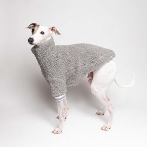 Italian Greyhound Fluffy Reversible Sweater -  Grey