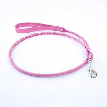 Pink Rolled Leather Italian Greyhound Lead - IGGY DOGWEAR
