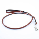 Tan Rolled Leather Italian Greyhound Lead - IGGY DOGWEAR