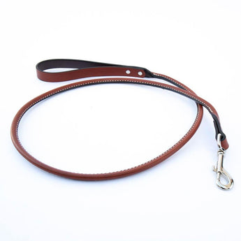 Tan Rolled Leather Italian Greyhound Lead - IGGY DOGWEAR